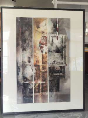 水彩画(国展作品，配大号实木框150x180cm，)