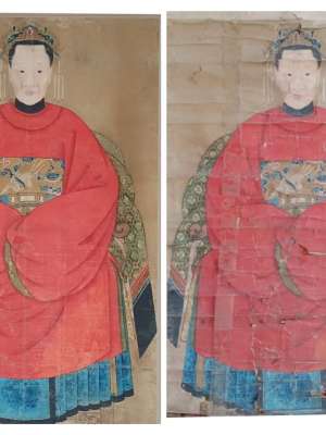 清·祖宗画像修复